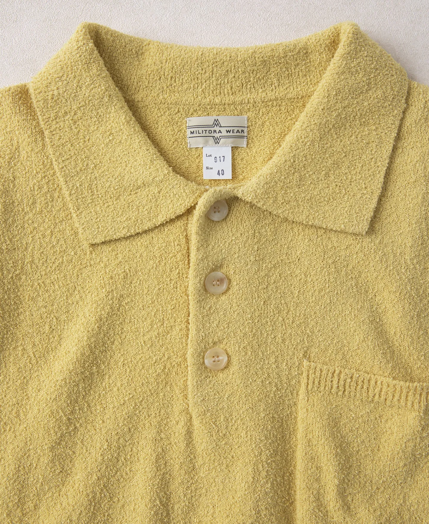 Fashion Lot 917 Cotton-Blend Bouclé Polo Shirt - Yellow Polo Shirts | Short Sleeve T-Shirts