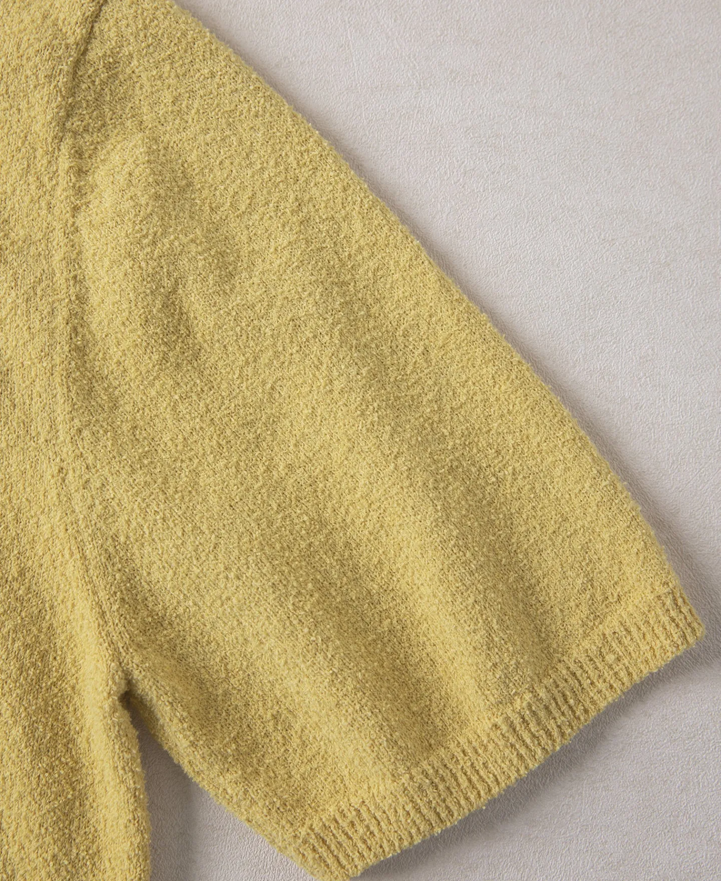 Fashion Lot 917 Cotton-Blend Bouclé Polo Shirt - Yellow Polo Shirts | Short Sleeve T-Shirts