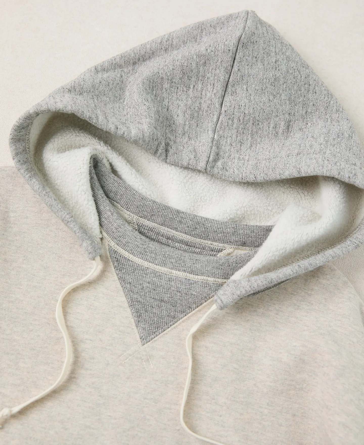New Lot 117 Double V-Gusset After Hoodie - Oatmeal/Gray Sweatshirts&hoodies