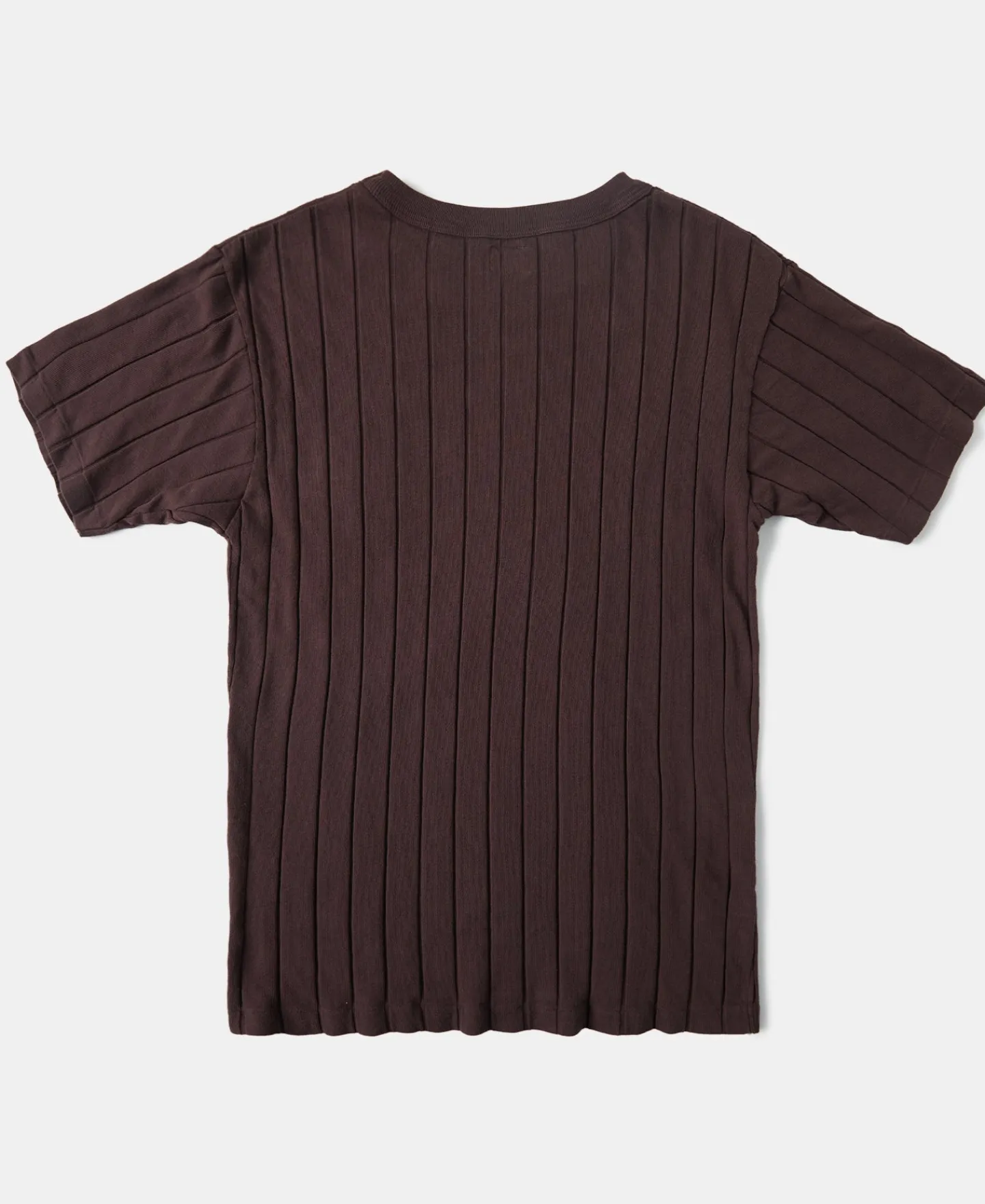 Sale Lot 105 Drop Needle Ribbed Pocket T-Shirt - Chocolate Brown Short Sleeve T-Shirts | T-shirts