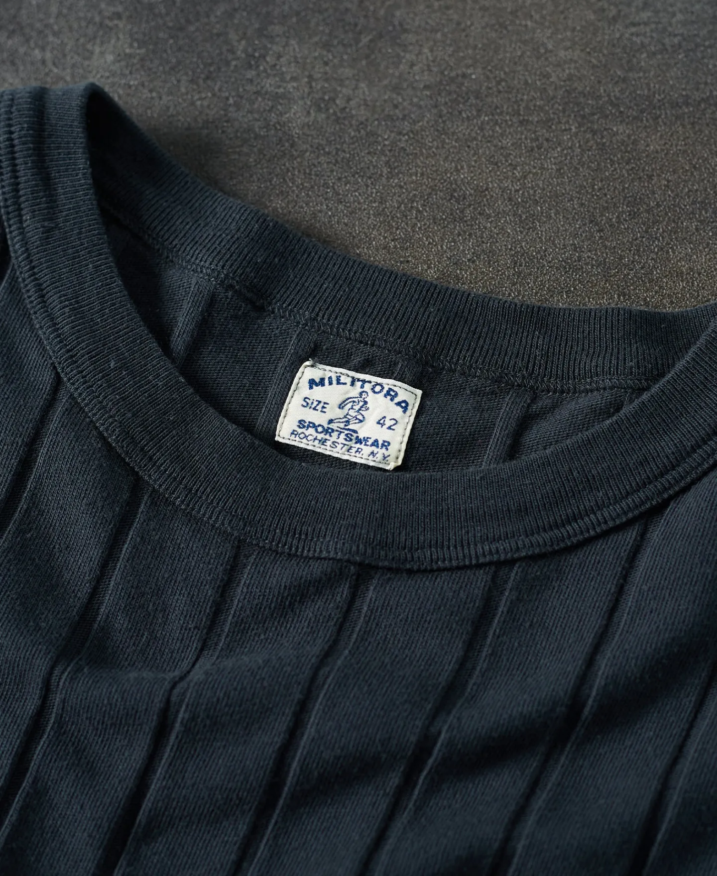 Online Lot 105 Drop Needle Ribbed Pocket T-Shirt - Charcoal Black Short Sleeve T-Shirts | T-shirts