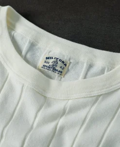 Hot Lot 105 Drop Needle Ribbed Pocket T-Shirt - Ivory Short Sleeve T-Shirts | T-shirts