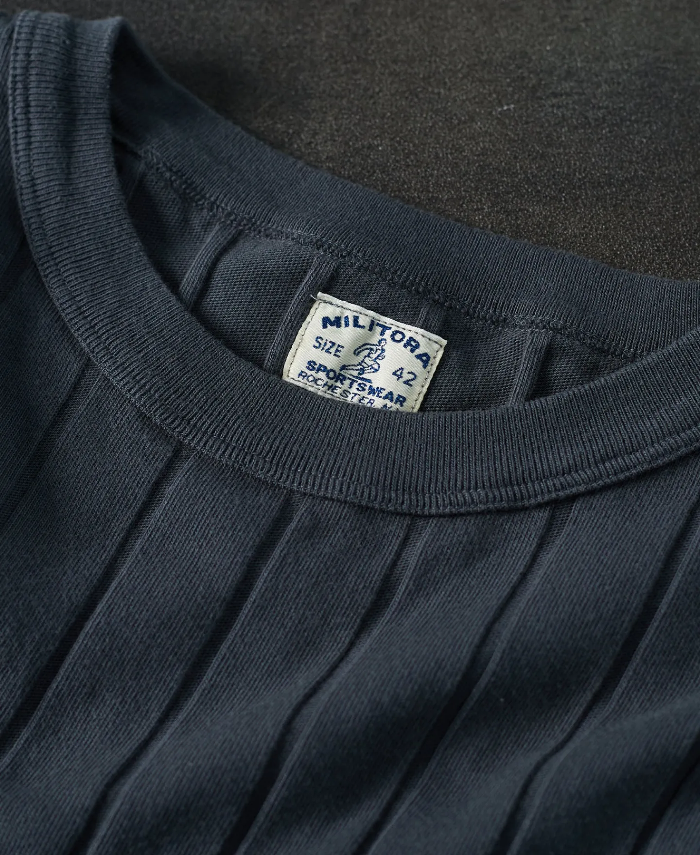 Sale Lot 105 Drop Needle Ribbed Pocket T-Shirt - Dark Gray Short Sleeve T-Shirts | T-shirts