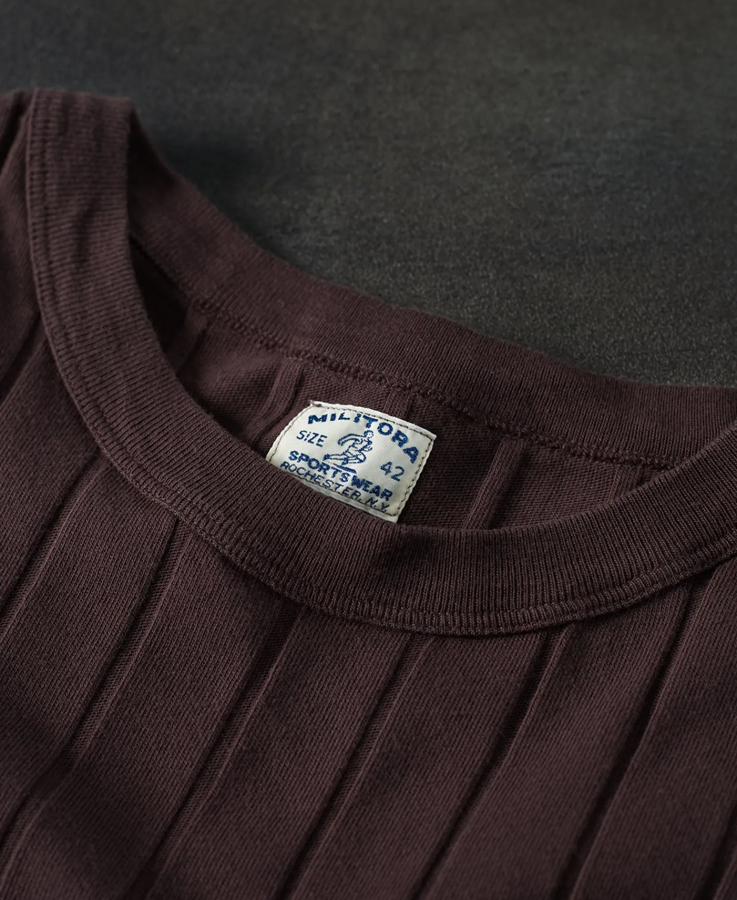 Sale Lot 105 Drop Needle Ribbed Pocket T-Shirt - Chocolate Brown Short Sleeve T-Shirts | T-shirts