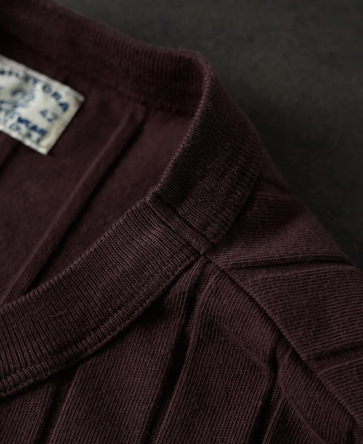 Sale Lot 105 Drop Needle Ribbed Pocket T-Shirt - Chocolate Brown Short Sleeve T-Shirts | T-shirts