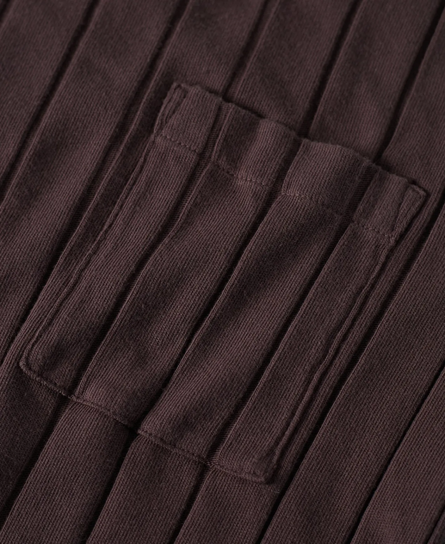 Sale Lot 105 Drop Needle Ribbed Pocket T-Shirt - Chocolate Brown Short Sleeve T-Shirts | T-shirts