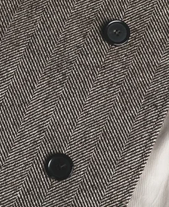 Best Lot 320 Herringbone Wool Balmacaan Long Coat Jackets&coats