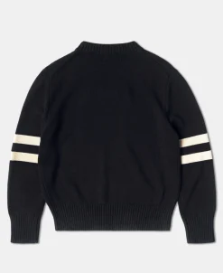 New Lot 916 Ivy Mock Neck Letter Patch Sweater - Navy Knitwear&sweaters