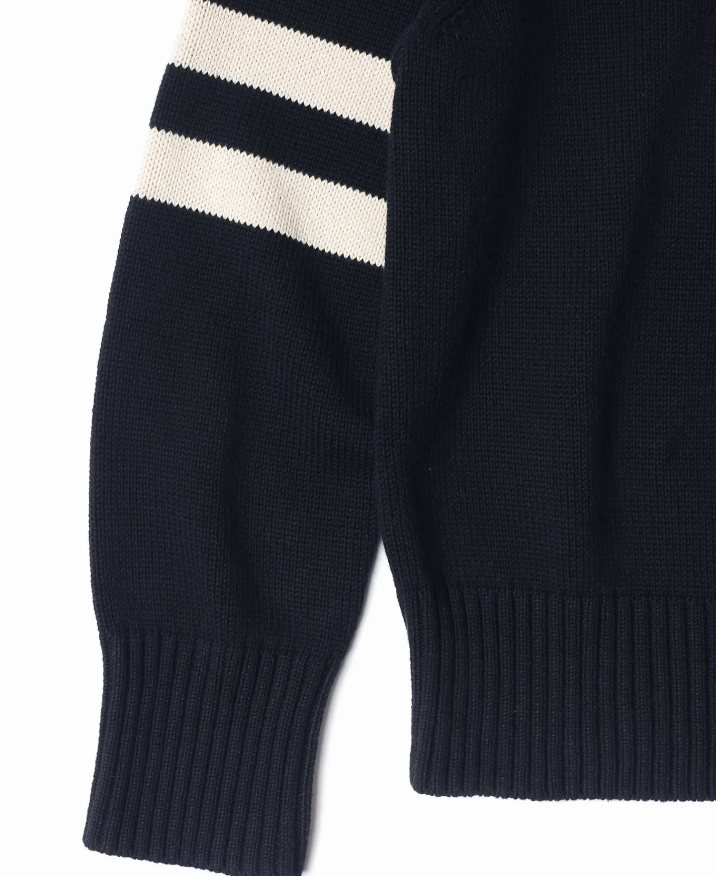 New Lot 916 Ivy Mock Neck Letter Patch Sweater - Navy Knitwear&sweaters