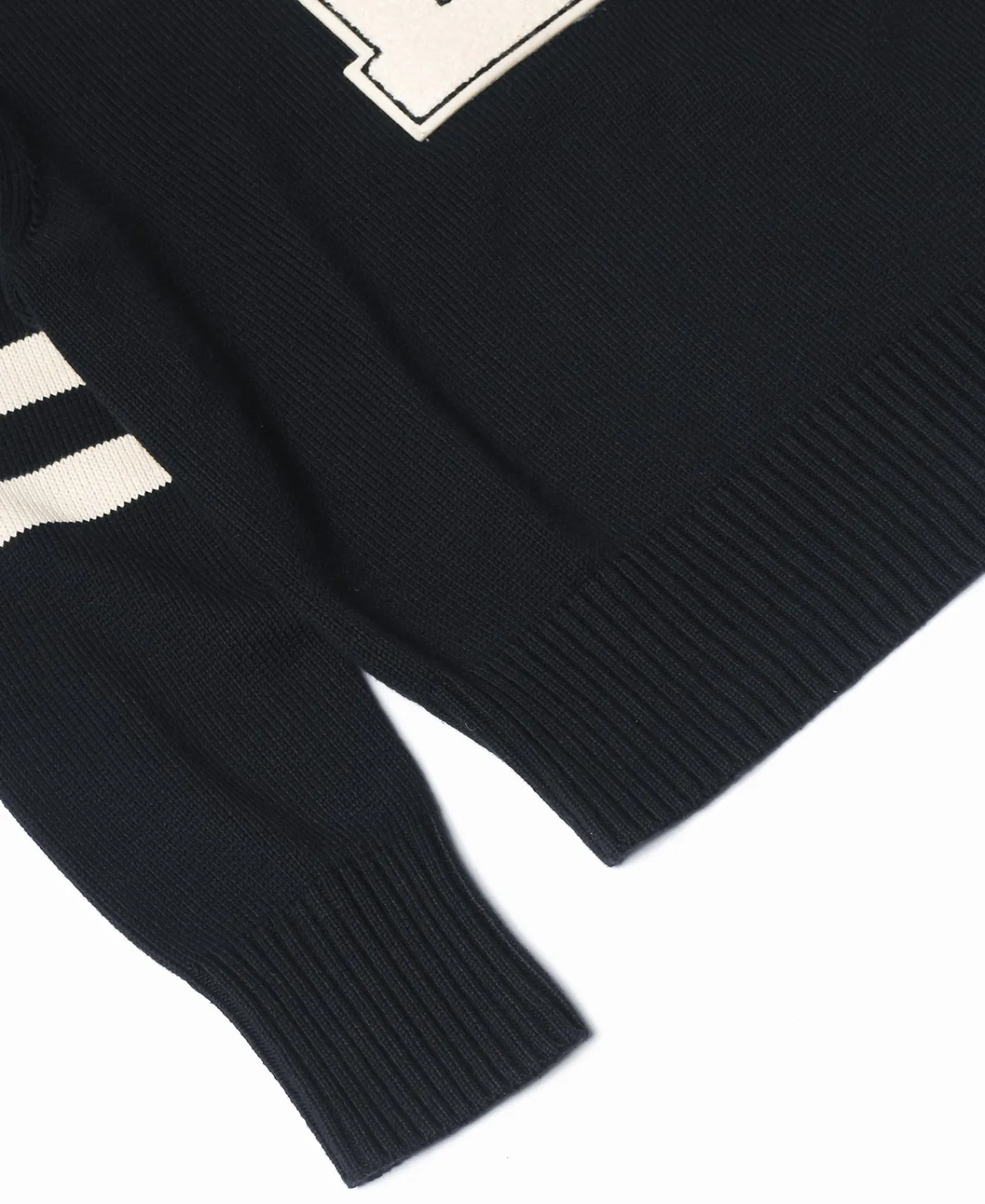 New Lot 916 Ivy Mock Neck Letter Patch Sweater - Navy Knitwear&sweaters