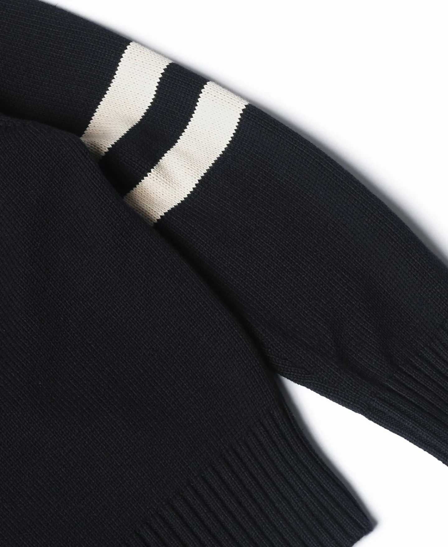 New Lot 916 Ivy Mock Neck Letter Patch Sweater - Navy Knitwear&sweaters