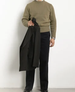 Discount Lot 916 Ivy Mock Neck Sweater - Olive Knitwear&sweaters