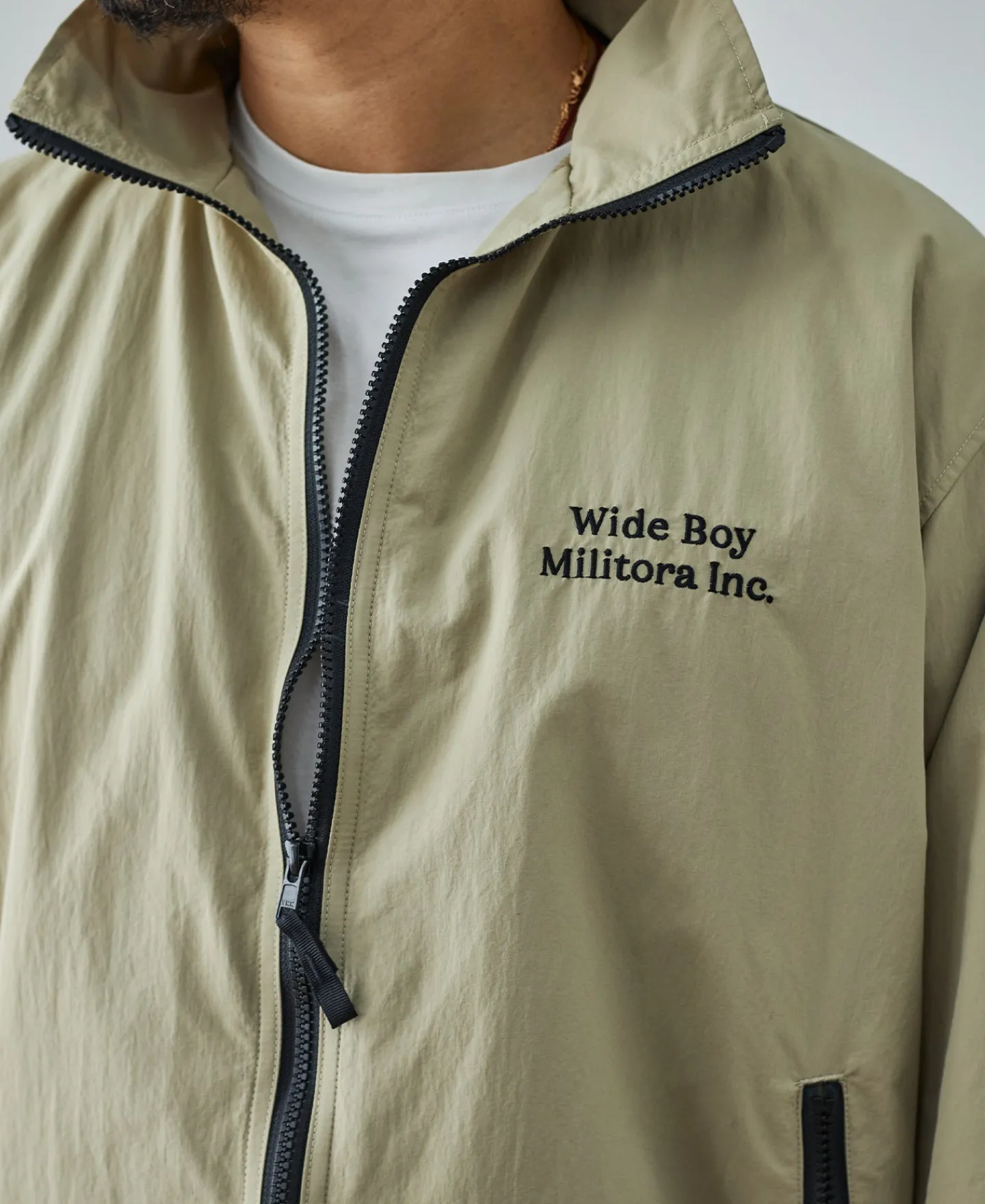 Fashion Lot 1013 Nylon Tracksuit Jacket - Khaki Jackets&coats