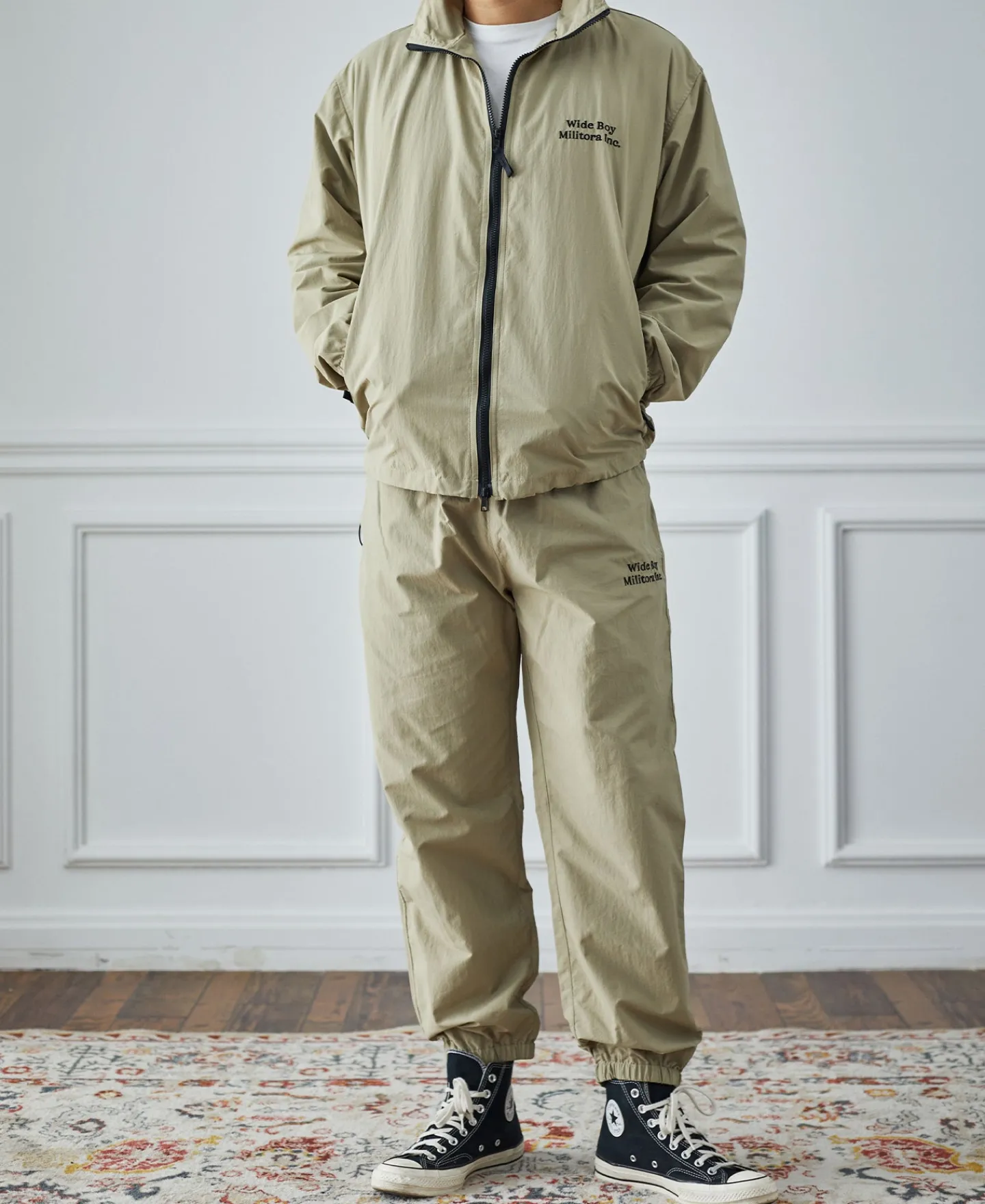 Fashion Lot 1013 Nylon Tracksuit Jacket - Khaki Jackets&coats