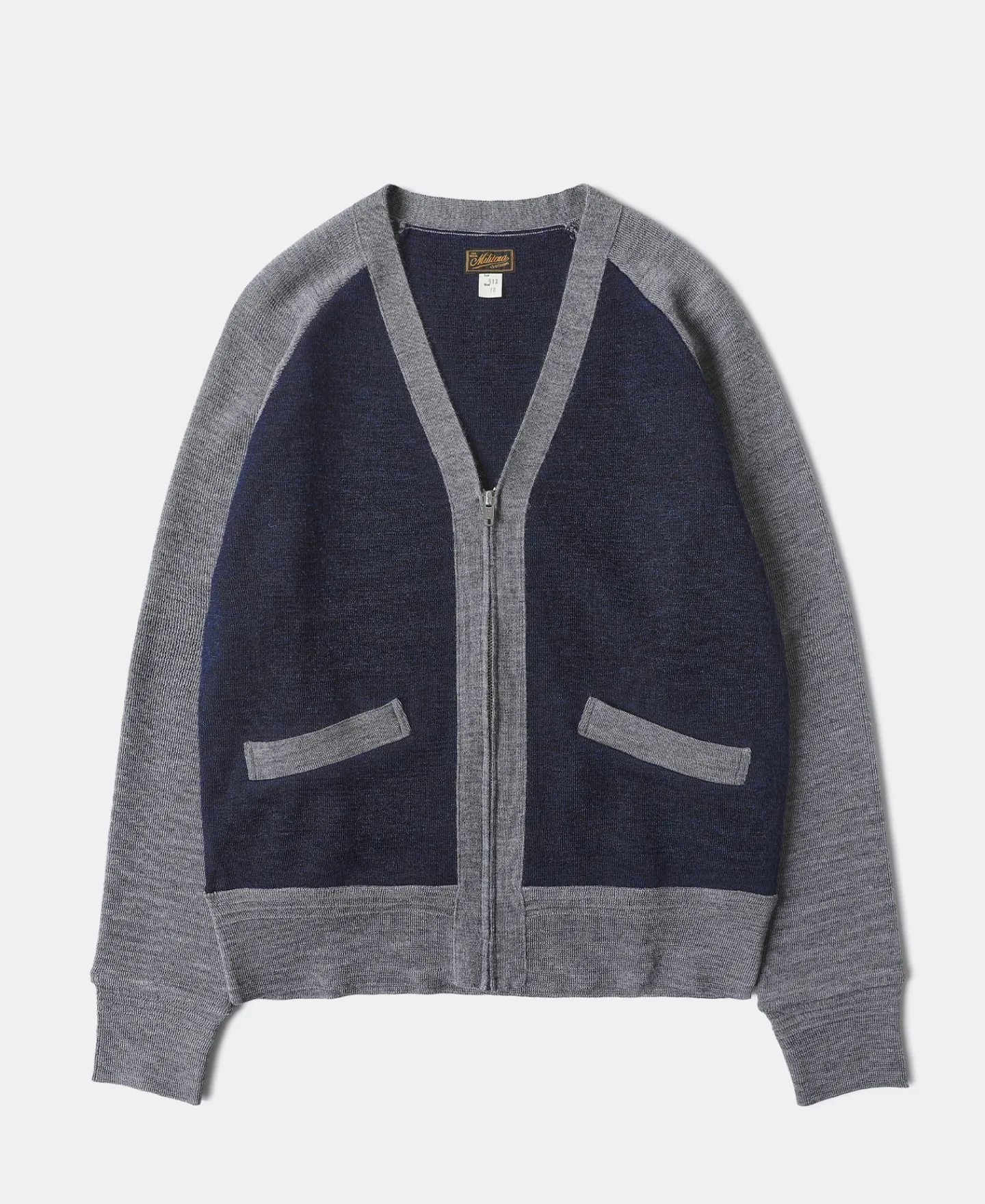 Fashion Lot 913 1940s Contrast Wool Cardigan - Navy/Gray Knitwear&sweaters