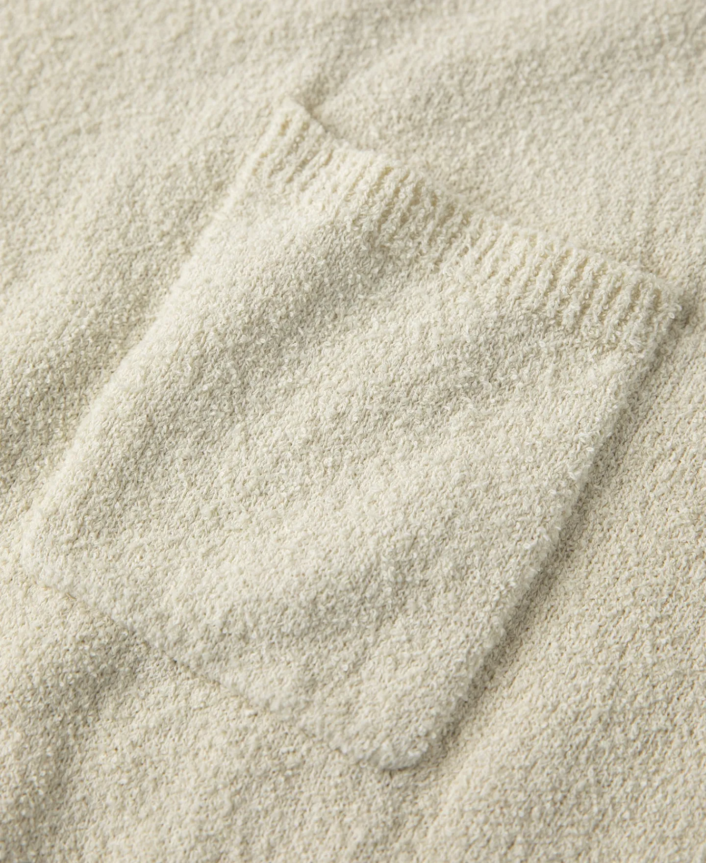 Fashion Lot 918 1940s Cotton-Blend Bouclé Pocket T-Shirt - Ivory Short Sleeve T-Shirts | T-shirts