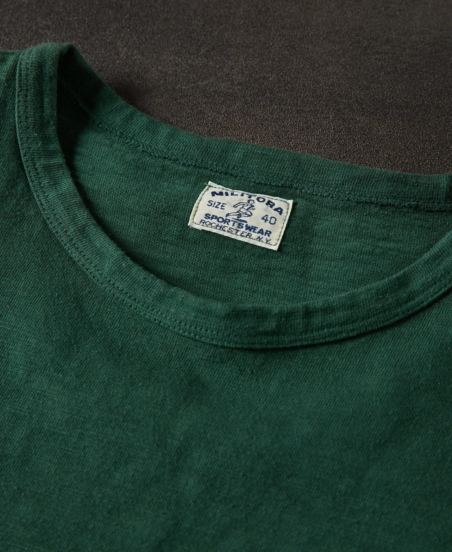 Sale Lot 102 1940s Heavyweight Slub Pocket T-Shirt - Dark Green Short Sleeve T-Shirts | T-shirts
