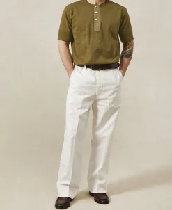 New Lot 826 1940s Herringbone Work Trousers - White Pants&trousers