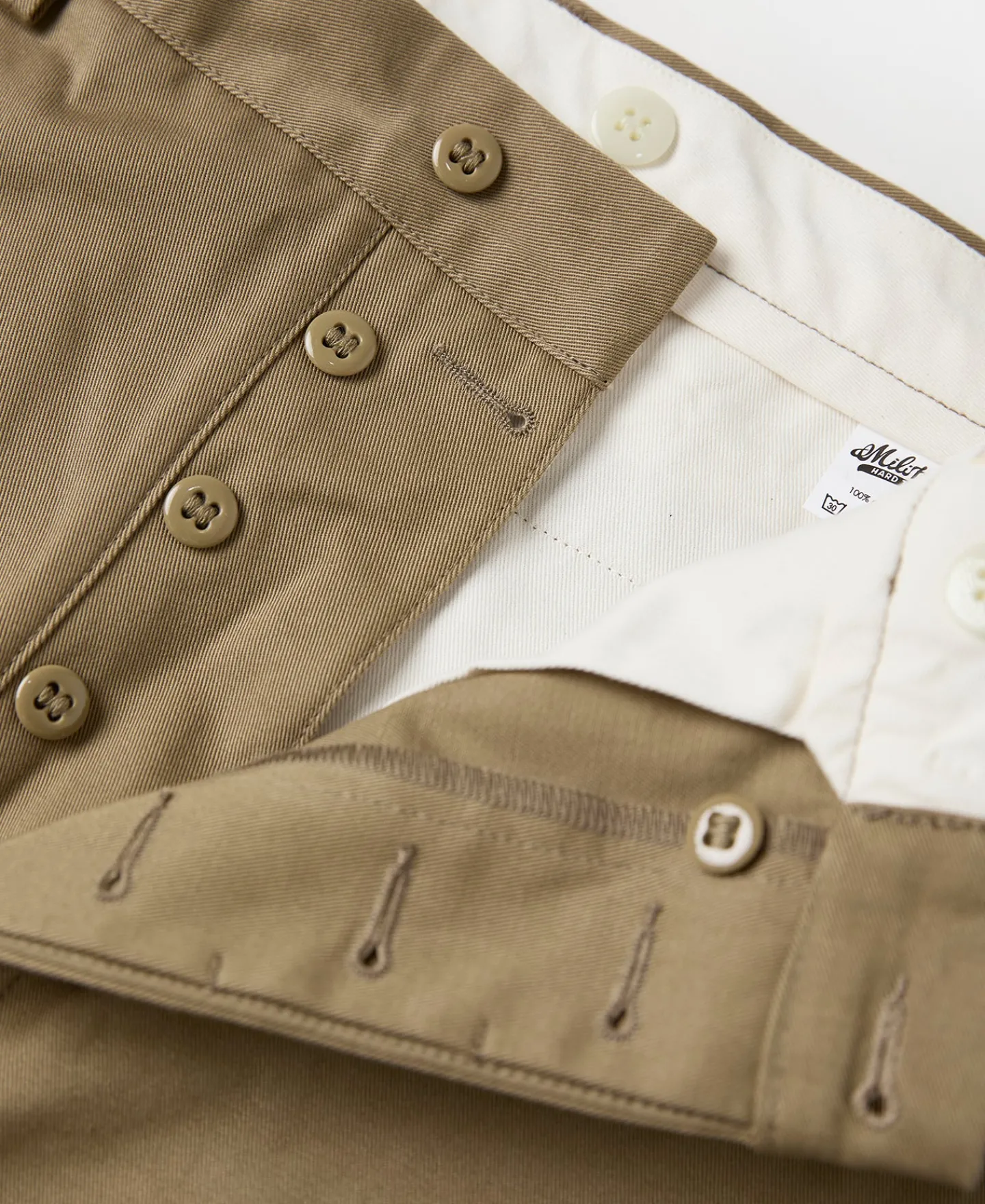 Fashion Lot 829 1940s High-Waisted Work Trousers - Khaki Pants&trousers