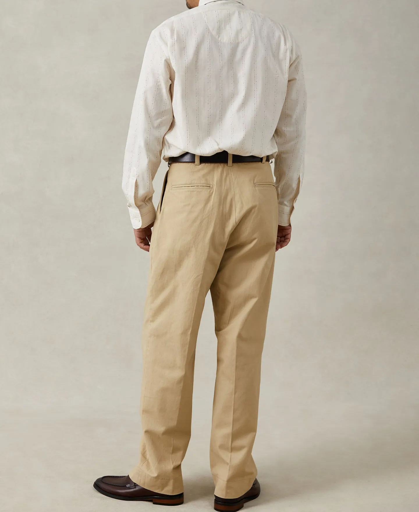 Clearance Lot 215 1930s Jacquard Stripe Point Collar Dress Shirt Long Sleeve Shirts | Shirts