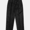 New Lot 841 1940s Linen Two Tuck Slacks - Black Pants&trousers