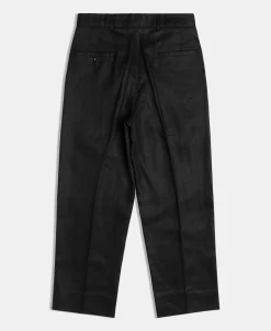 New Lot 841 1940s Linen Two Tuck Slacks - Black Pants&trousers