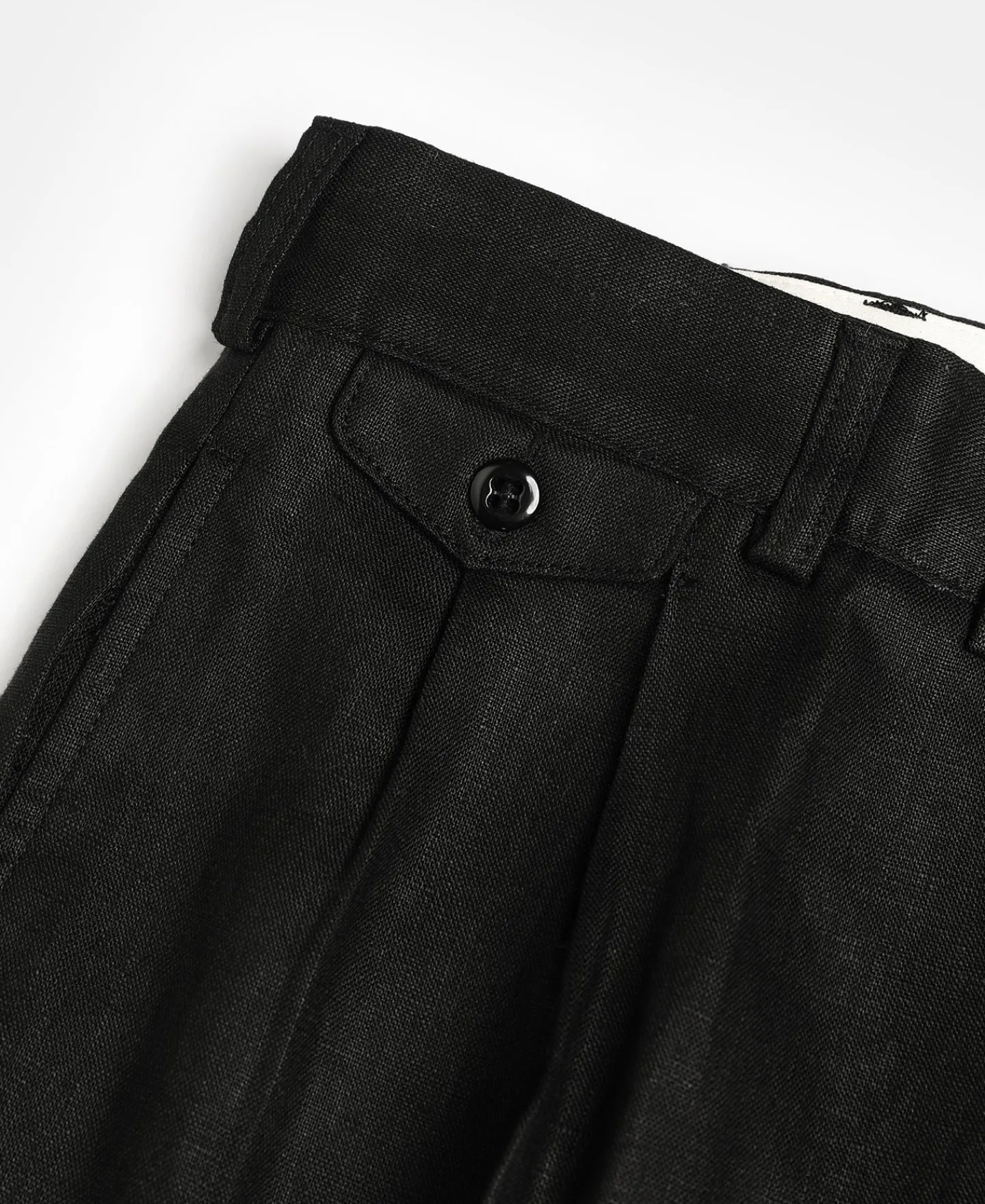 New Lot 841 1940s Linen Two Tuck Slacks - Black Pants&trousers
