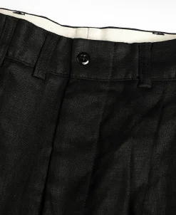 New Lot 841 1940s Linen Two Tuck Slacks - Black Pants&trousers