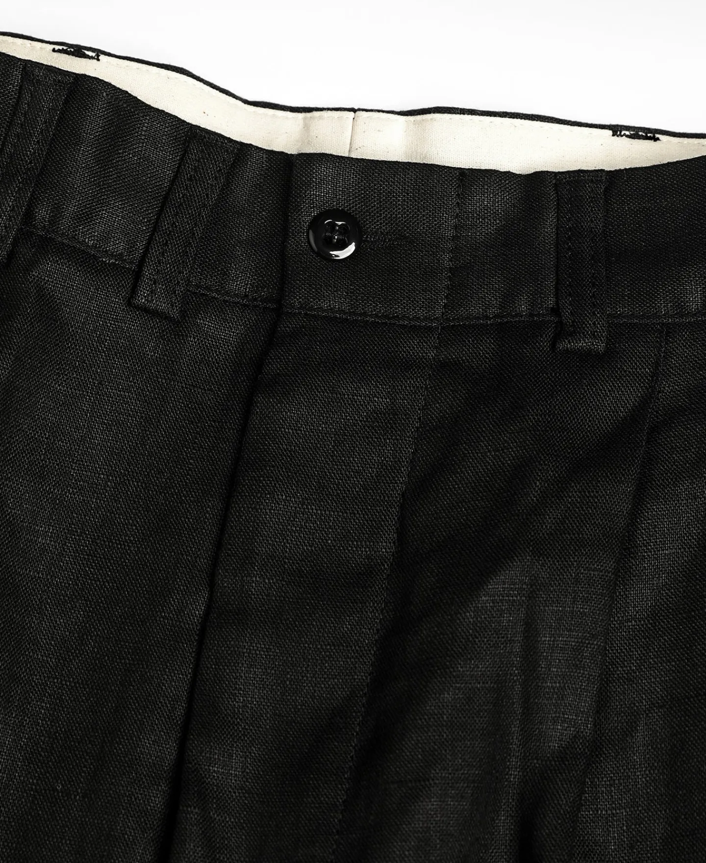 New Lot 841 1940s Linen Two Tuck Slacks - Black Pants&trousers
