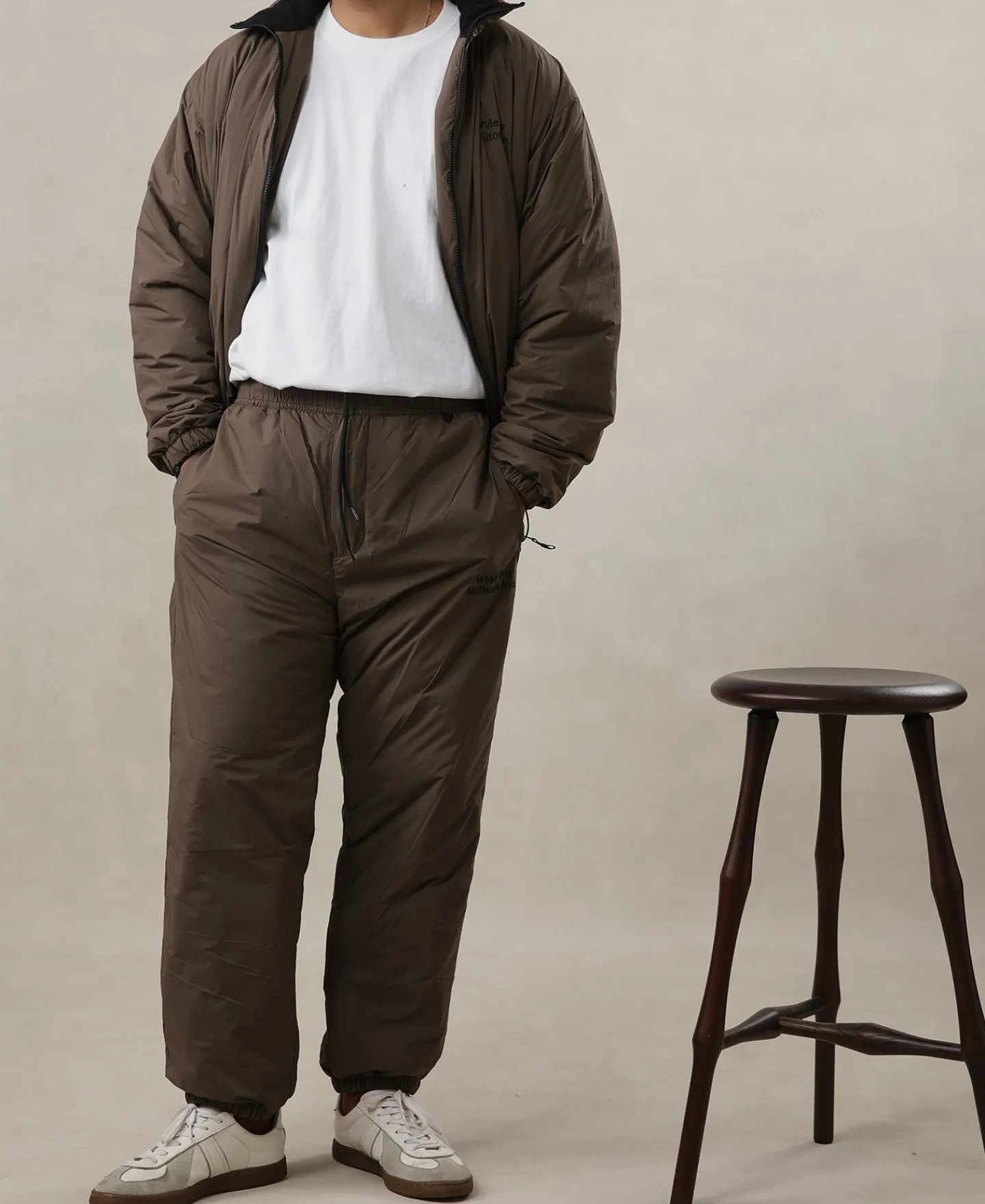 Discount Lot 1010 1980s Padded Nylon Trousers - Brown Pants&trousers