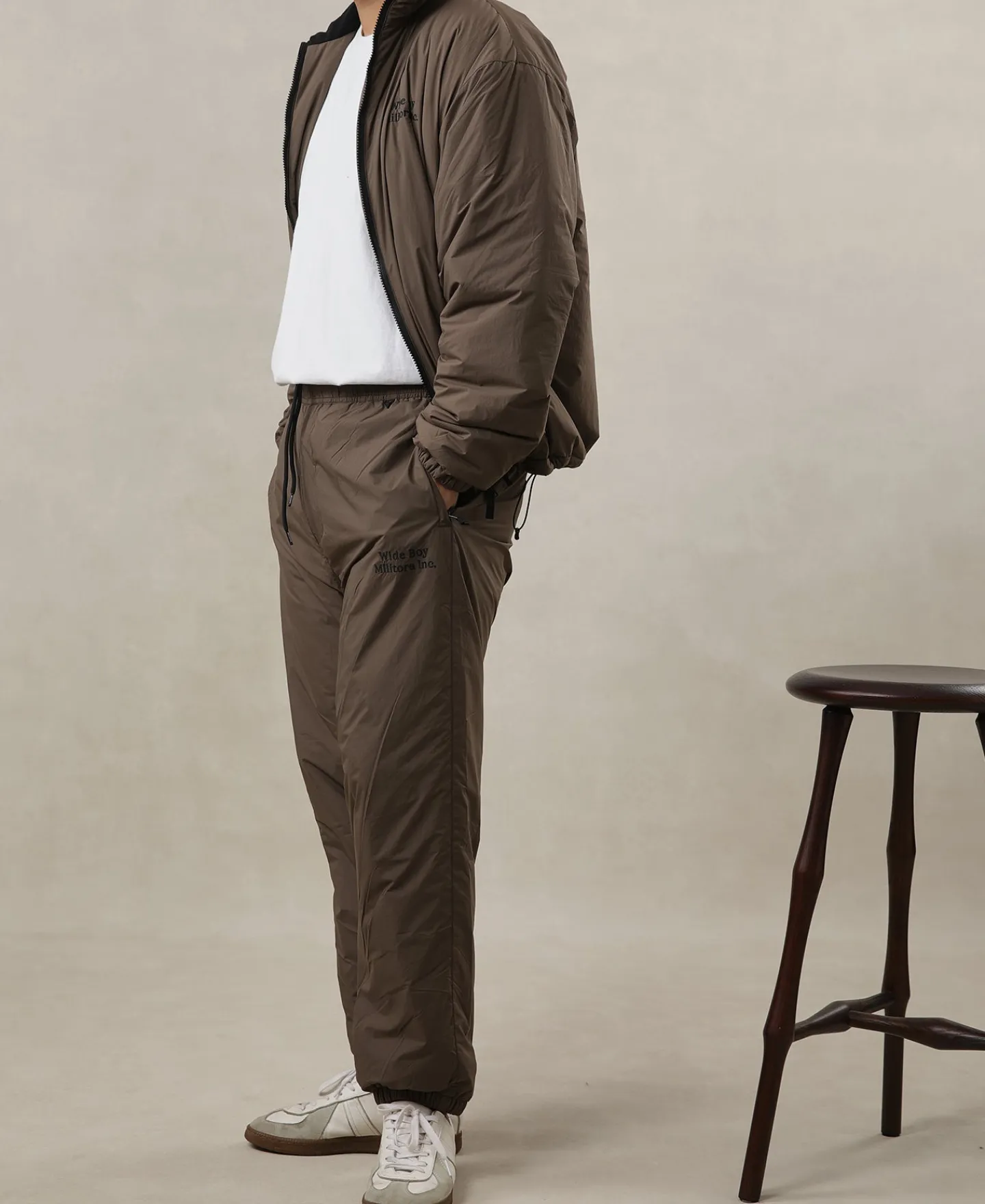 Discount Lot 1010 1980s Padded Nylon Trousers - Brown Pants&trousers
