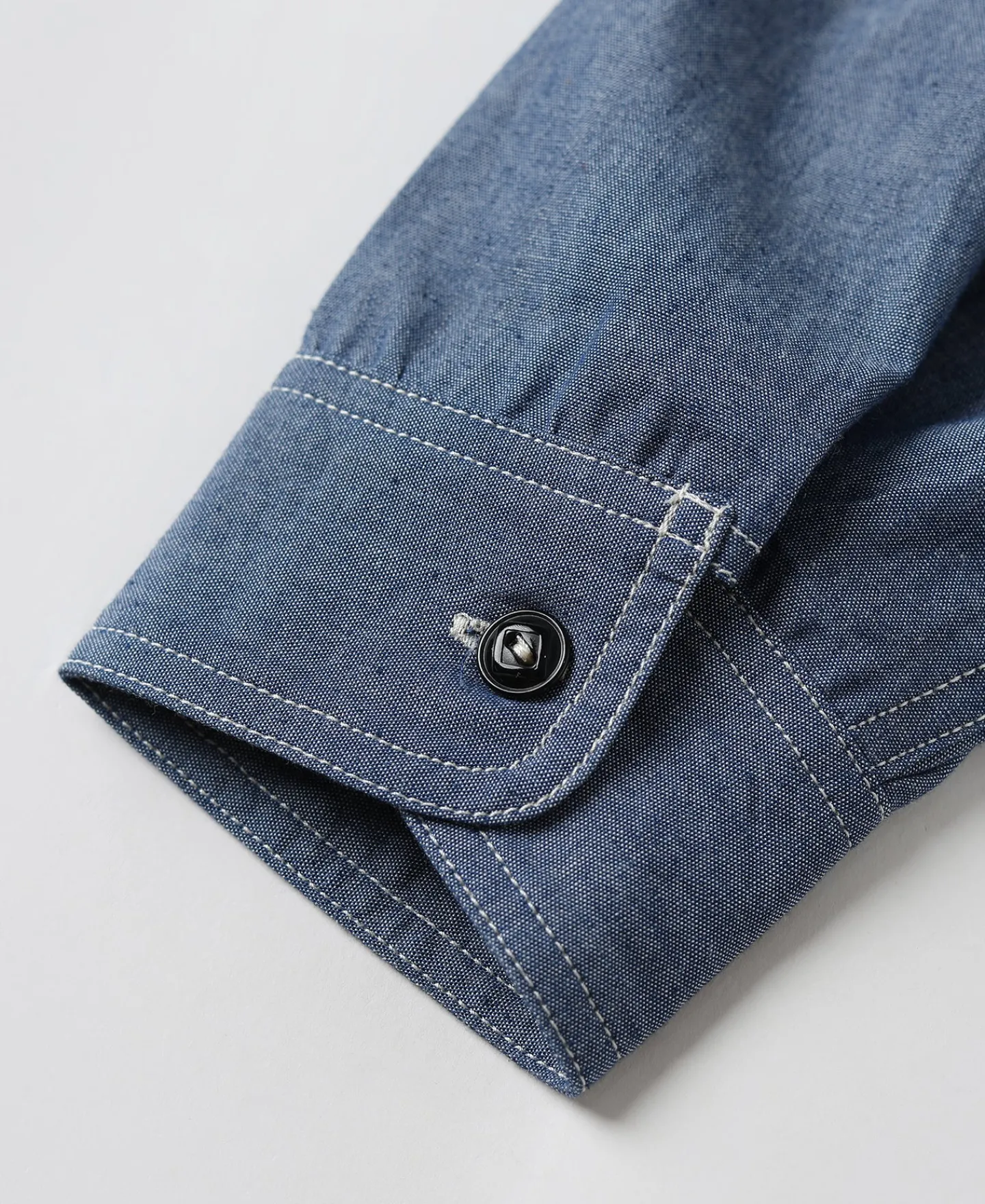 Best Lot 208 1930s Point Collar Work Shirt - Gray Blue Long Sleeve Shirts | Shirts