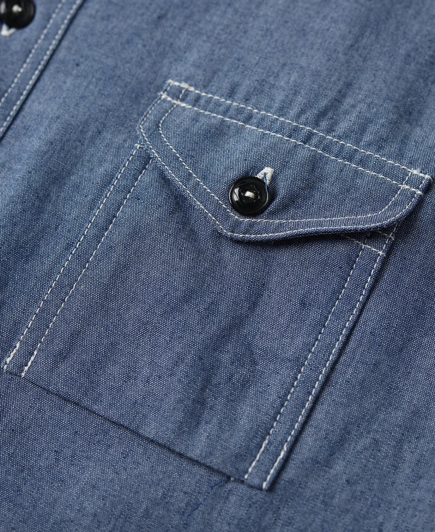 Best Lot 208 1930s Point Collar Work Shirt - Gray Blue Long Sleeve Shirts | Shirts