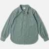 Hot Lot 217 1940s Pointed Collar Salt & Pepper Shirt - Sage Green Long Sleeve Shirts | Shirts