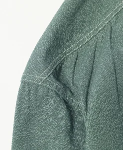 Hot Lot 217 1940s Pointed Collar Salt & Pepper Shirt - Sage Green Long Sleeve Shirts | Shirts