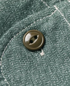 Hot Lot 217 1940s Pointed Collar Salt & Pepper Shirt - Sage Green Long Sleeve Shirts | Shirts