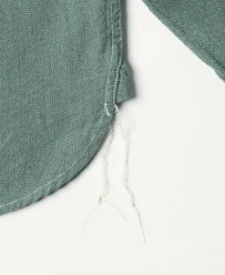 Hot Lot 217 1940s Pointed Collar Salt & Pepper Shirt - Sage Green Long Sleeve Shirts | Shirts