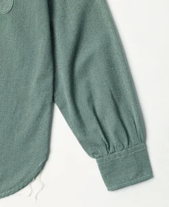 Hot Lot 217 1940s Pointed Collar Salt & Pepper Shirt - Sage Green Long Sleeve Shirts | Shirts
