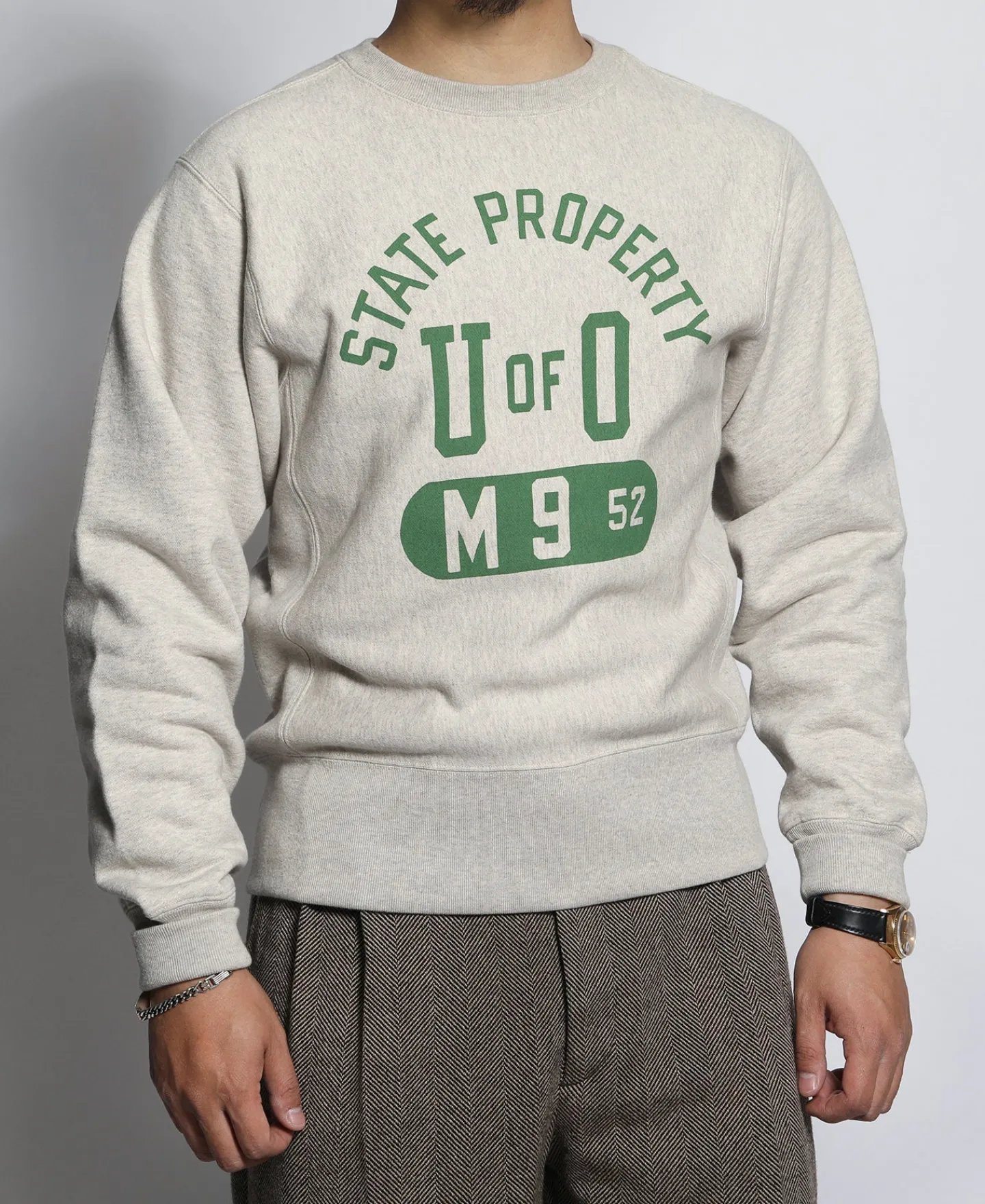 Discount Lot 113 1950s Reserve Sweatshirt - Green/Gray Sweatshirts&hoodies