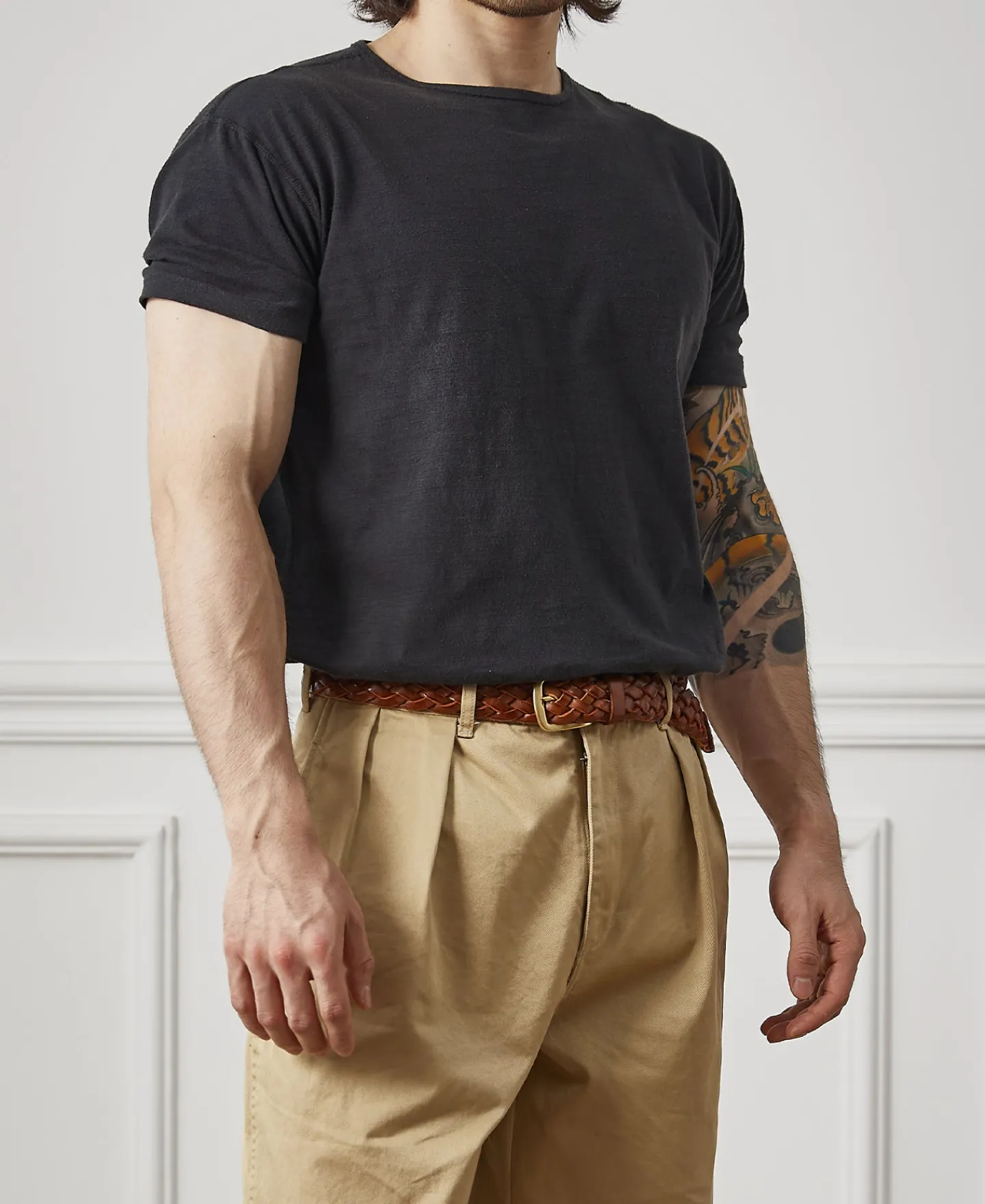 Hot Lot 103 1940s USN Slub Cotton T-Shirt - Charcoal Black Short Sleeve T-Shirts | T-shirts