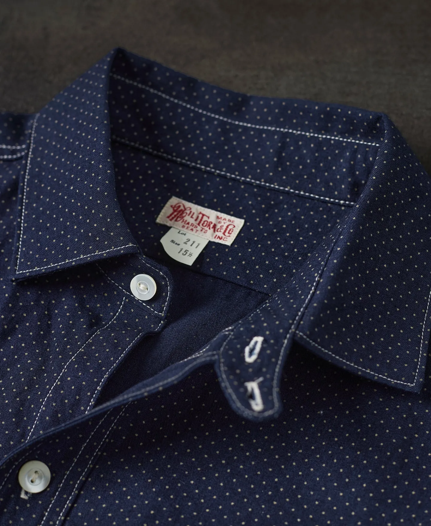 Sale Lot 211 1930s Wabash Dotted Work Shirt Long Sleeve Shirts | Shirts