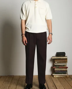New Lot 830 1940s Wool-Blend Two Tuck Slacks Pants&trousers