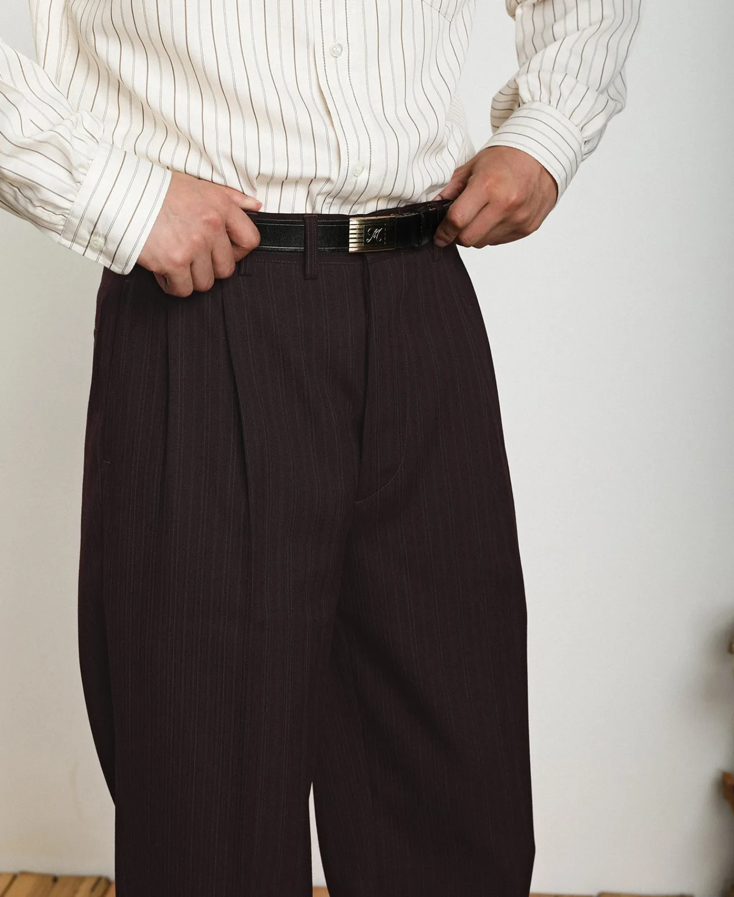 New Lot 830 1940s Wool-Blend Two Tuck Slacks Pants&trousers