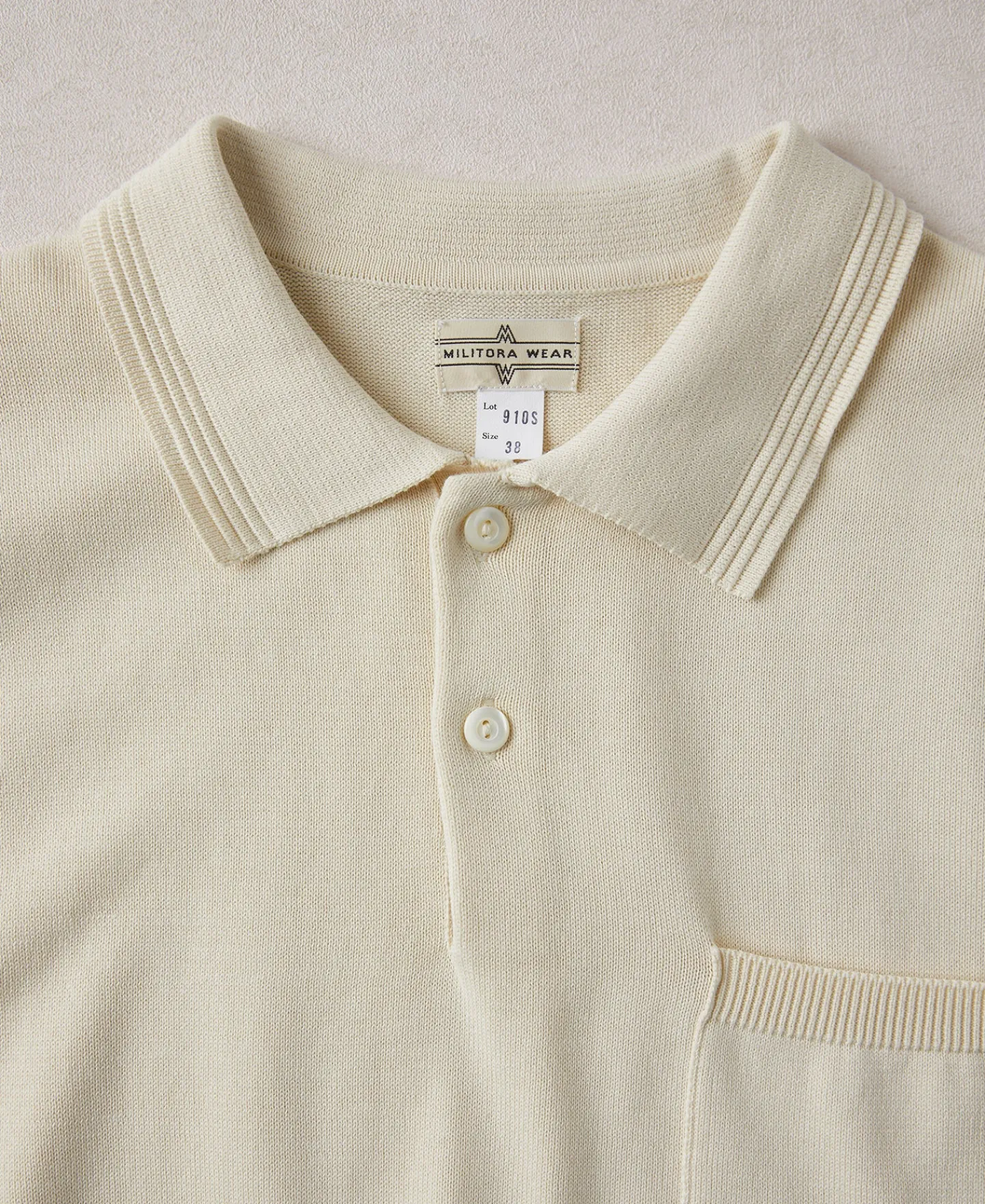 Online Lot 910S Knit Polo Shirt - Ivory Short Sleeve T-Shirts | T-shirts