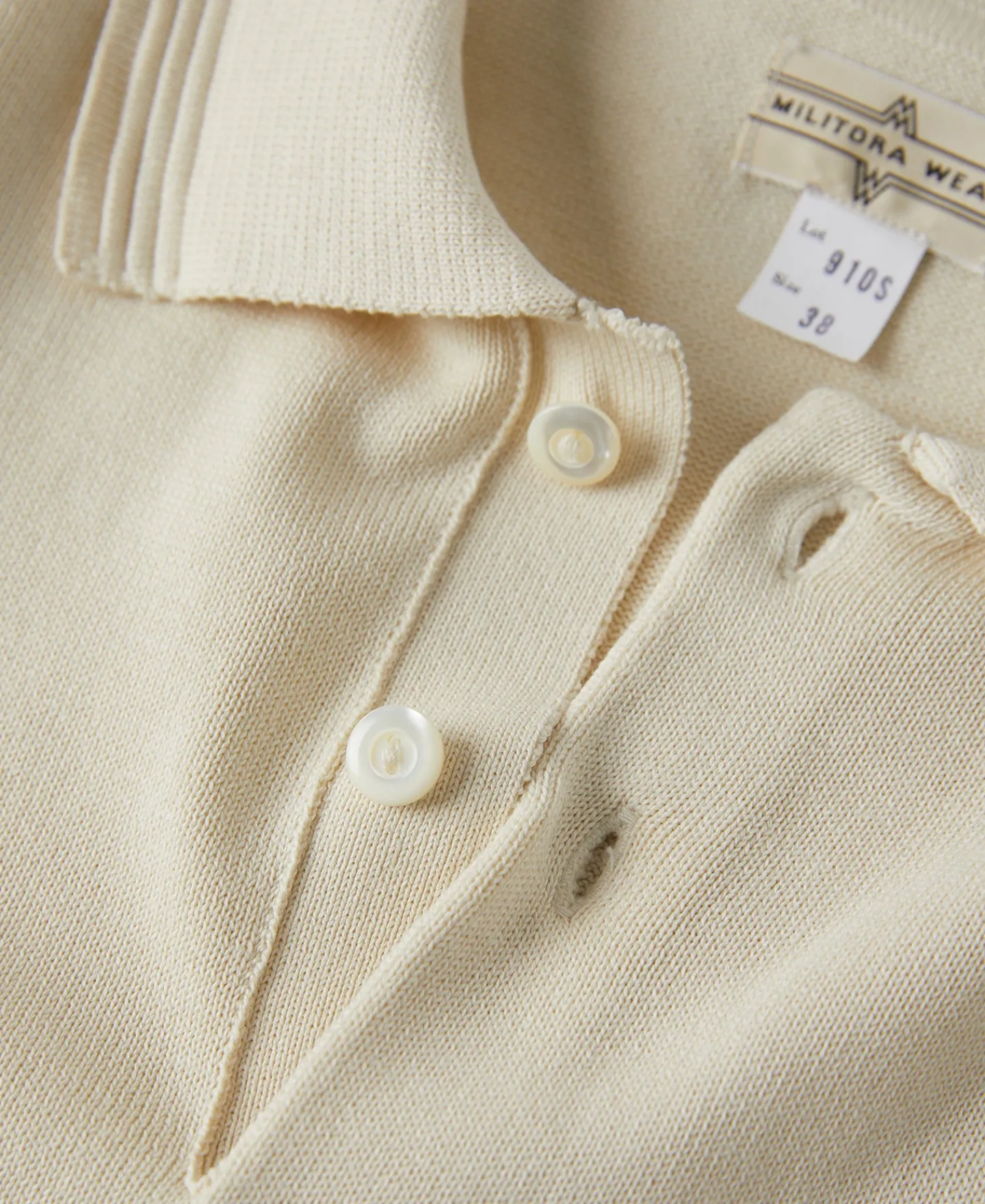 Online Lot 910S Knit Polo Shirt - Ivory Short Sleeve T-Shirts | T-shirts