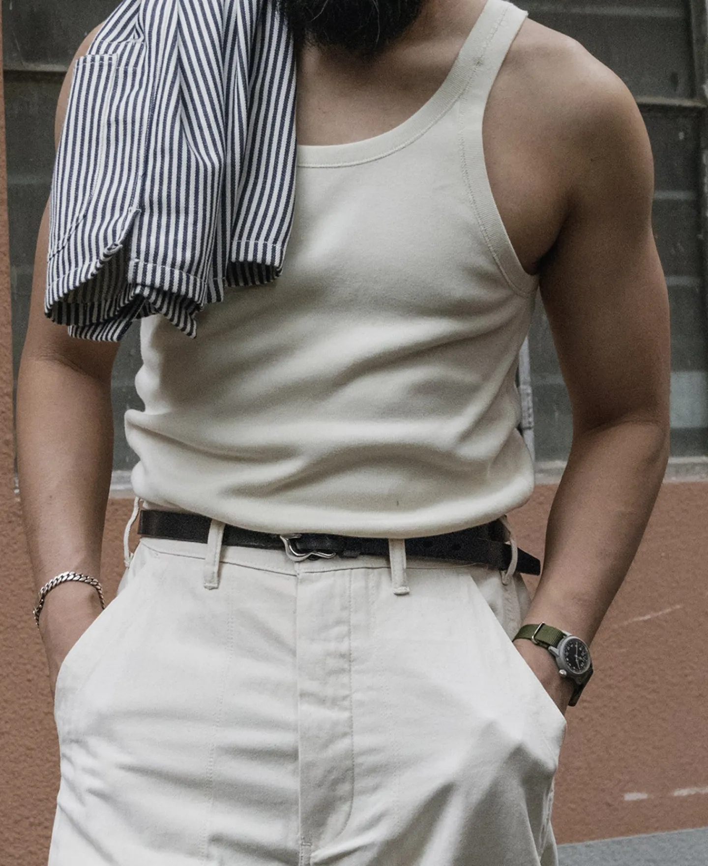 Sale Military Cotton Tank Top - Apricot Tank Tops&vests&boxers