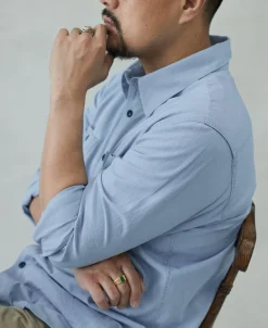 Hot Military Wash Chambray Workshirt Long Sleeve Shirts | Shirts