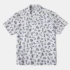 Discount Nautical Printed Seersucker Short Sleeve Camp Shirt - White Short Sleeve Shirts | Shirts
