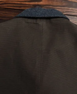 Fashion Navy Herringbone Tweed Lapel Vest Waistcoats