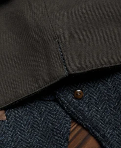 Fashion Navy Herringbone Tweed Lapel Vest Waistcoats
